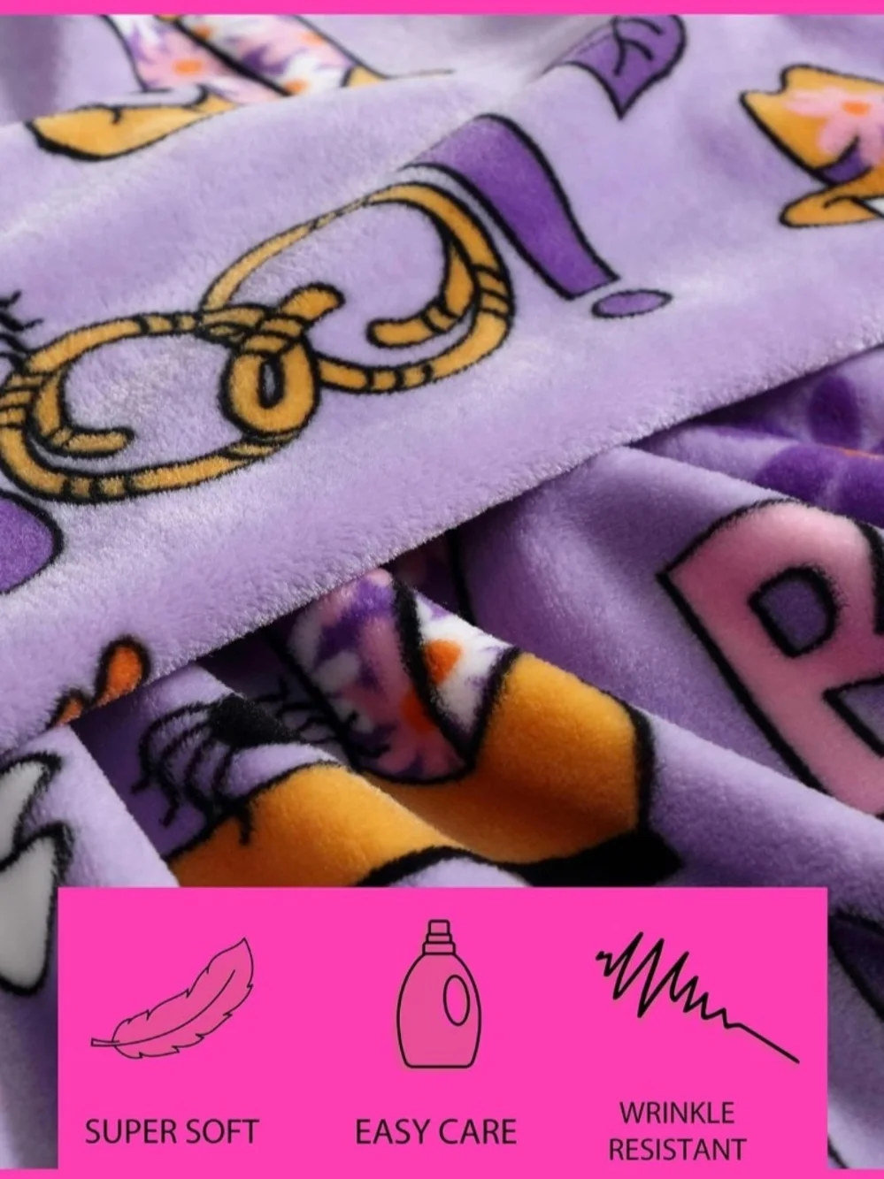 Halloween Ghost Plush Throw Blanket in Purple